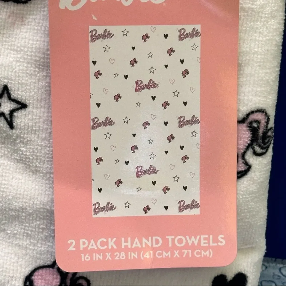 Barbie hand Towel set logo all over print